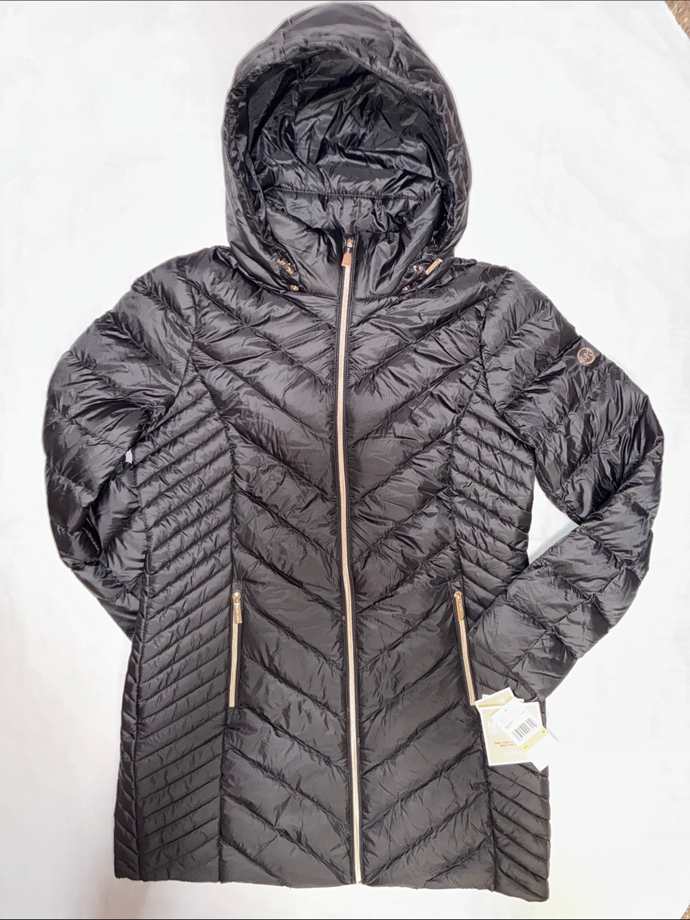 Michael Kors Black Quilted Hooded Packable Puffer Jacket